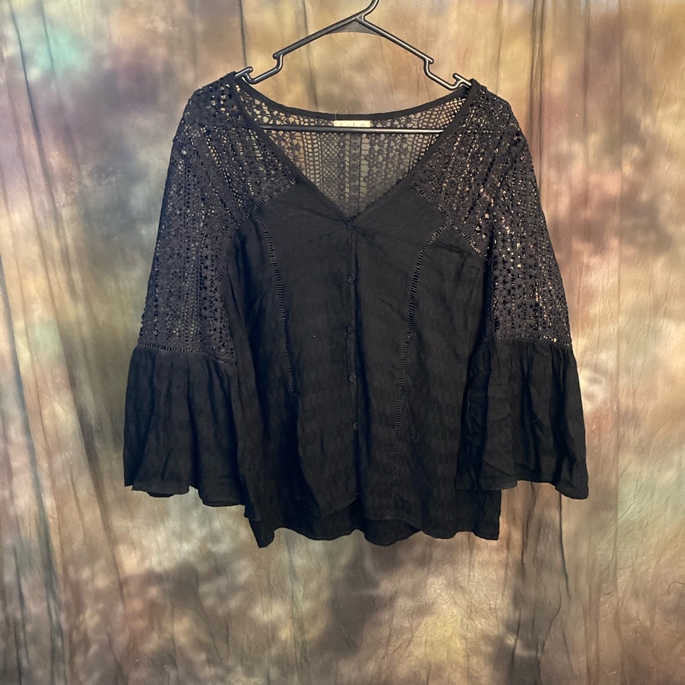 Brand New w/o Tags black mesh blouse